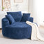 Fauteuil d'appoint rond pivotant à 360 degrés Blue Fluffy Chenille, idéal pour se détendre dans le salon et le salon-574912497