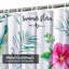 Rideau de douche tropical à motif aquarelle tropical avec 12 crochets Tropical Monstera-1652876762