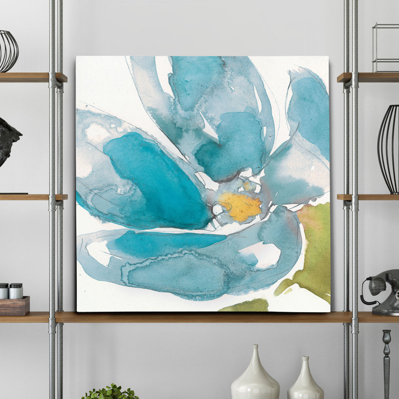 « fleur splash i », peinture, H 10 po x l 10 po x P 1,5 po, Toile tendue