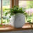 Planter Stoneware Textured Modern Design Indoor Outdoor Home Garden Decor Container - 7" White