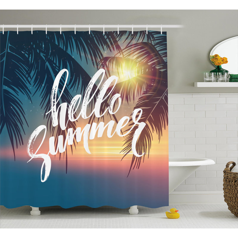 Rideau de douche simple palm tree tropic paradise beach, l 69 po x L 75 po