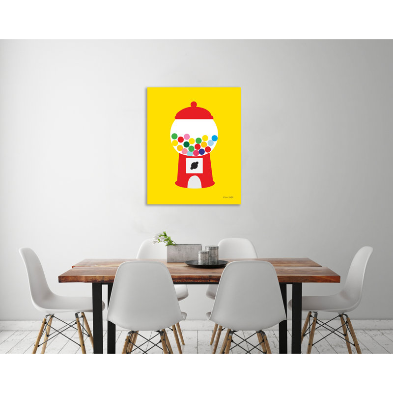 "Gumball Machine", toile tendue par Ann Kelle, H 45 po x l 36 po x P 1,5 po