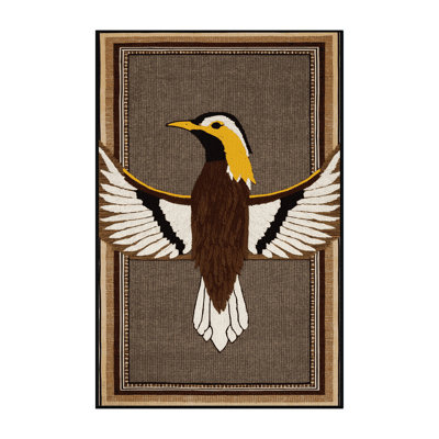 Washable Common Myna Birds Area Rug