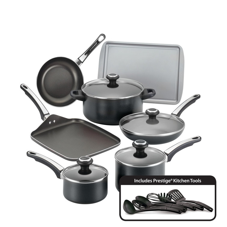 Farberware High Performance 17-Piece Cookware Set, Aqua