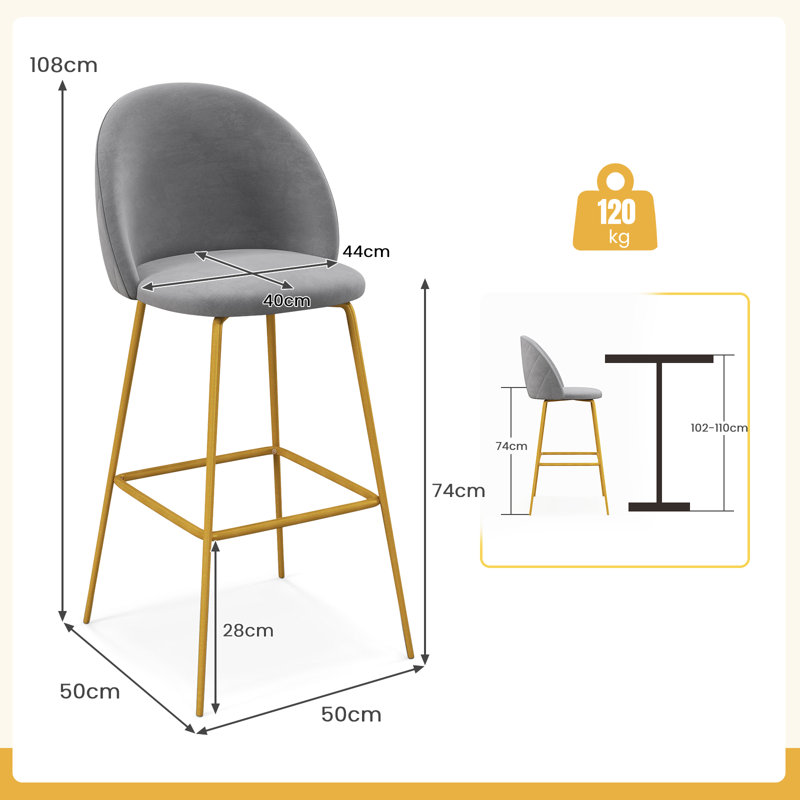 Dhital Counter Stool with Metal Frame