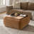 Lessman 37.25"W Mid-Century Modern Chenille Ottoman with Reversible Wood Tray Top and Storage-1406775888