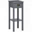 Table d'appoint étroite à 2 niveaux avec tiroir et tablette inférieure - gris-1994548984