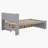Grey Waterloo Wood Bed With Bookcase Headboard, Under-Bed Storage Drawers, And Bed-End Storage Cabinet-420041816