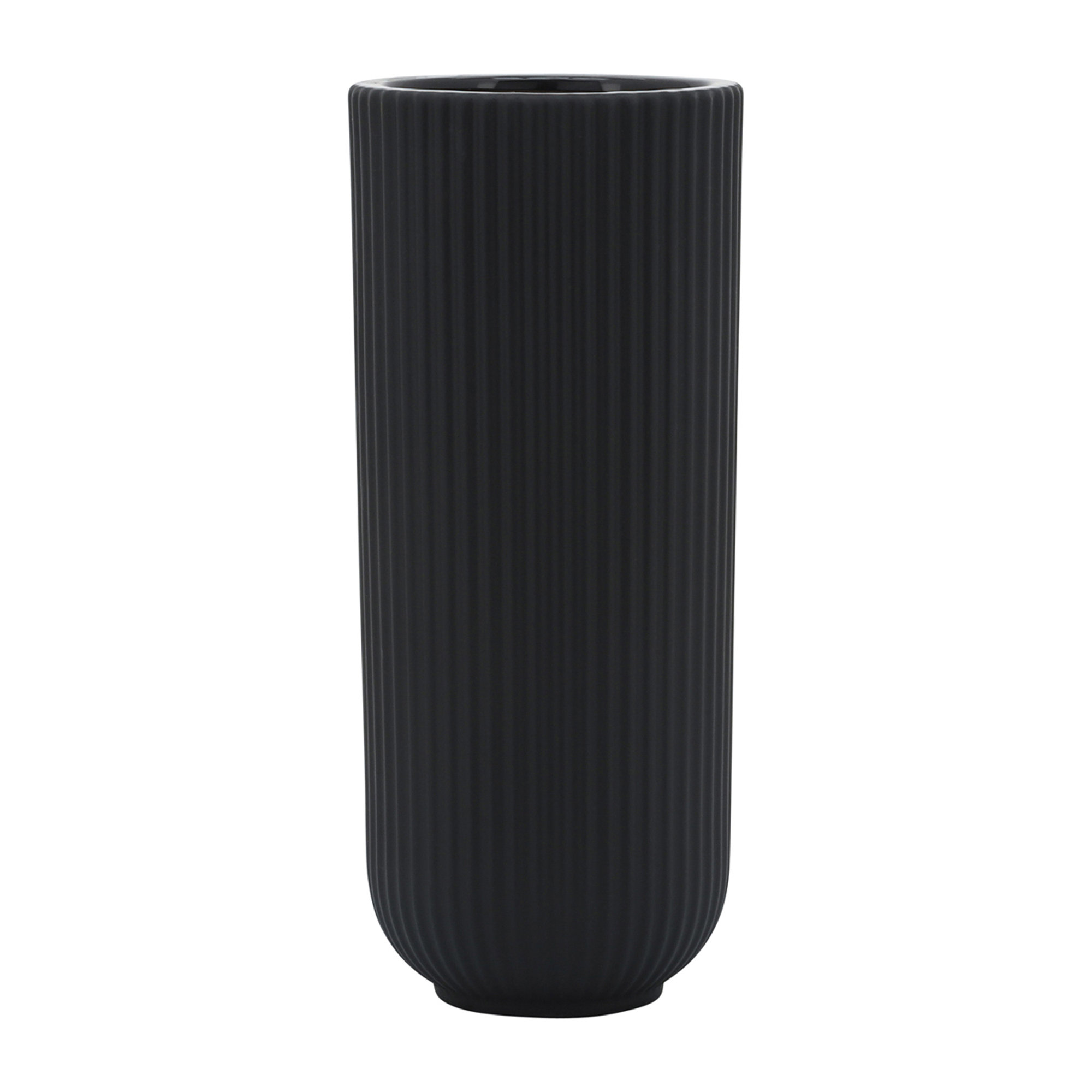 Zed Handmade Ceramic / Porcelain Table Vase, 11" H x 5" W x 5" D, Black