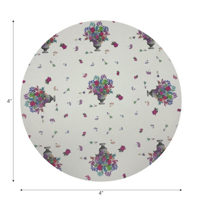 Pistils Small Bouquet Vegan Leather Round Coasters