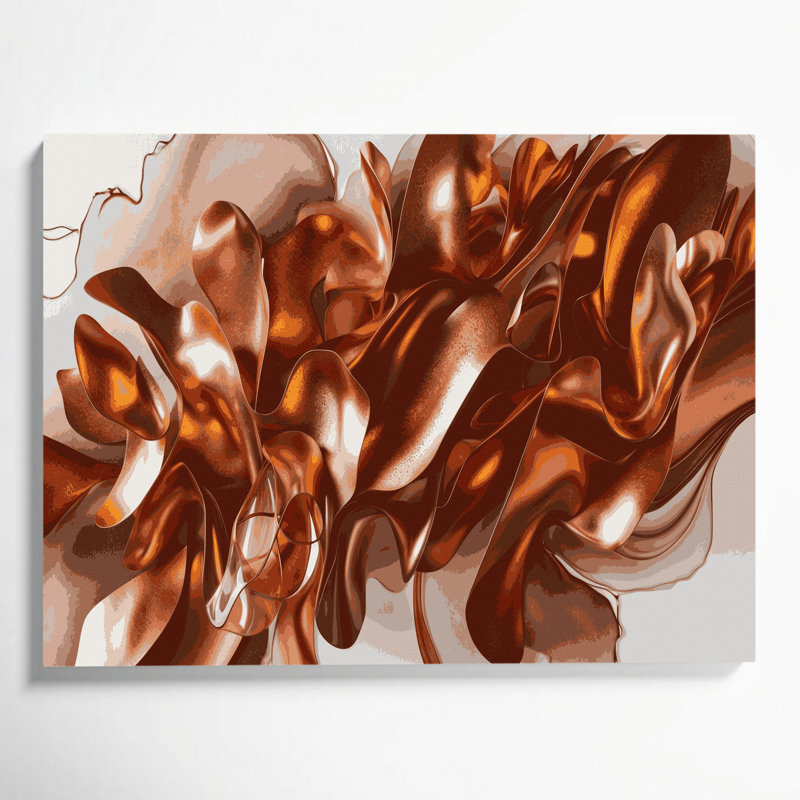 Aquarelle abstraite, art mural sur toile brune 9, H 11 po x l 14 po