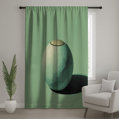 Green Spherical Object Window Curtains, Sphere Sheer & Blockout Curtains - 1 Panel