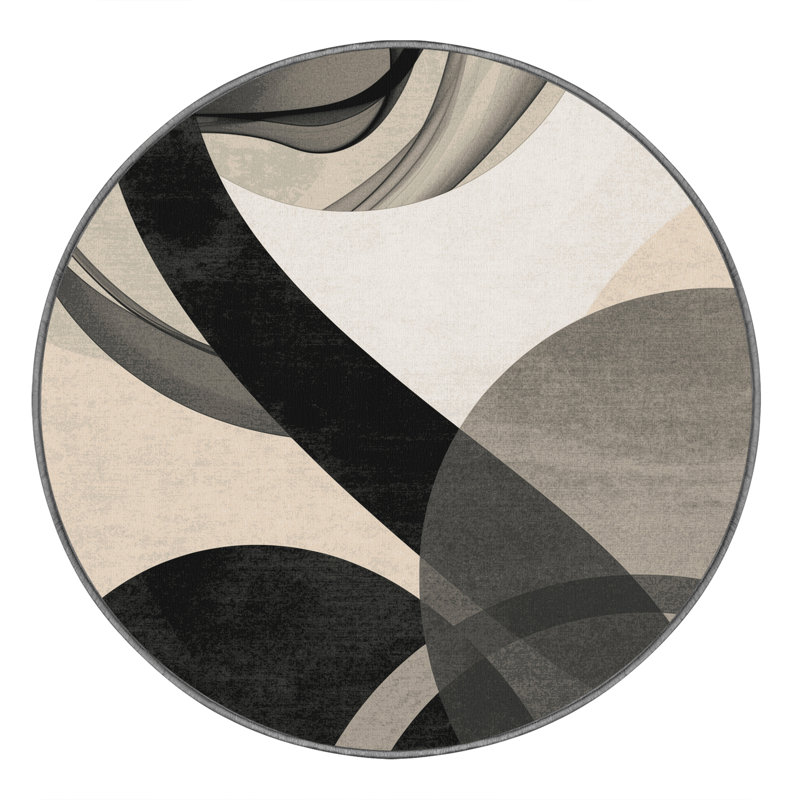 Tapis chic et moderne lavable à la machine Manhasset, Rond 8 pi