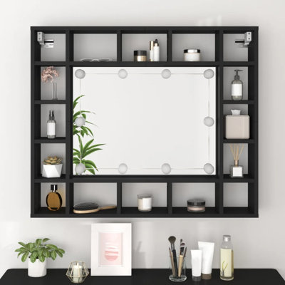 Ivenita Wood Flat Wall Mirror with Shelves