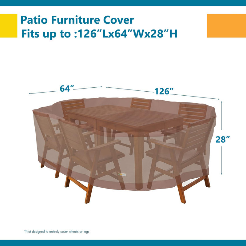 Heavy Duty Waterproof Outdoor Furniture Covers, 28" H x 64" W x 126" D