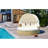 Round Sectional Daybed With Pe And Removable Ottomans All-Weather Outdoor , Beige Retractable Canopy, Adjustable Table, Stable Base