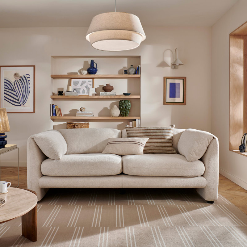 Lucinder 3 Seater Boucle Cream Sofa 
