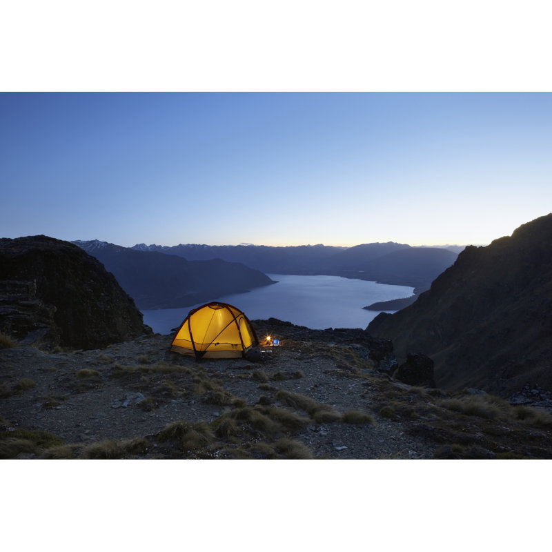 Tent By Lakeshore At Dusk - Wrapped Canvas Print, 30cm H x 46cm W