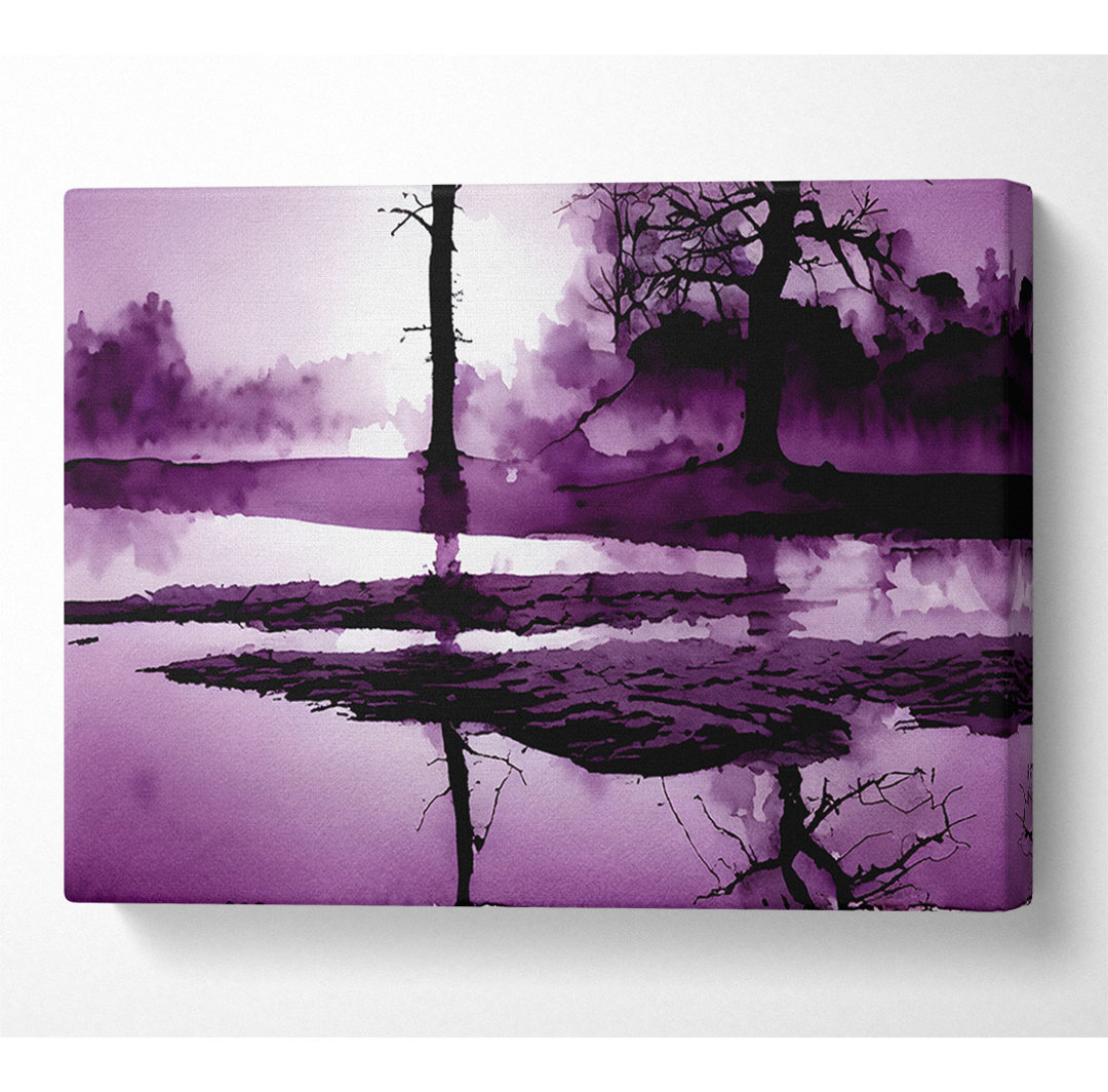 Sunset forest Waters Purple - Leinwanddrucke