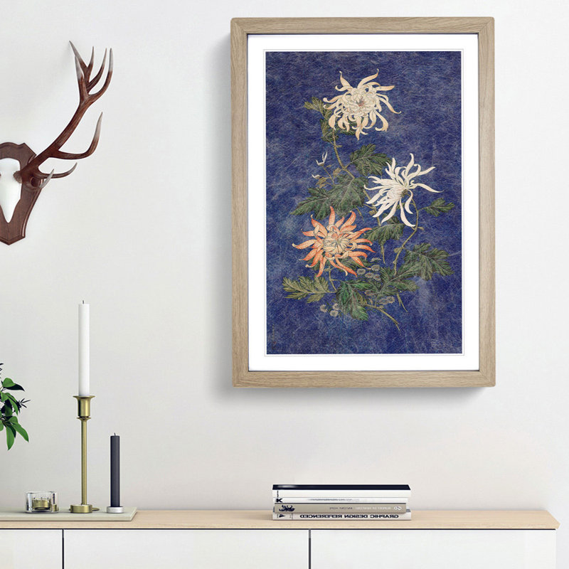 Flowers by Lang Shining - Framed Print, 48cm H x 36cm W x 2cm D, Oak Framed