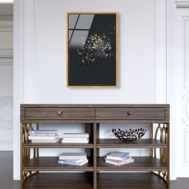 Midnight Flowers Print by Oliver Gal, 17"H x 25"W, Gold Floater Frame