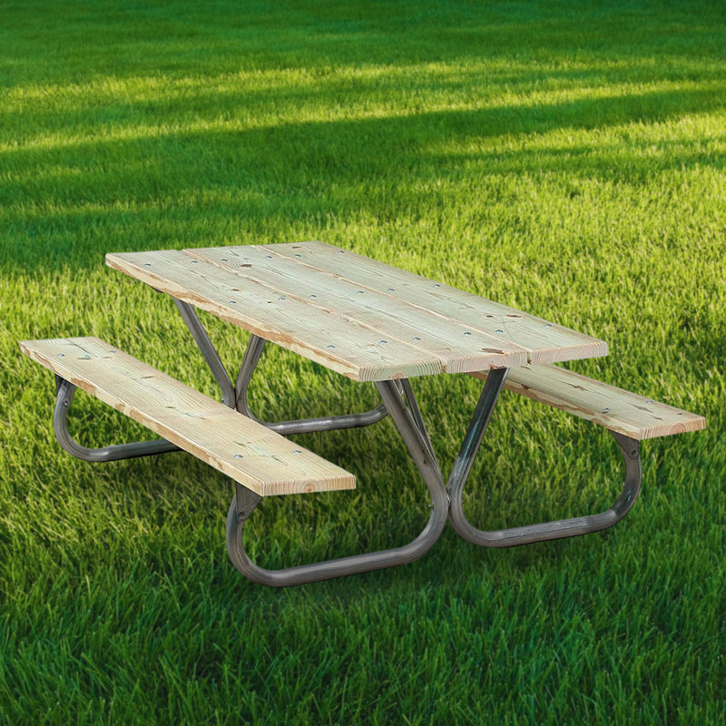  2 Pack 6'/8' Outdoor Steel Non Tip Picnic Table Leg Kits (Frame Only)