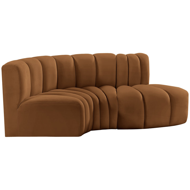 Hubertus Upholstered Sofa & Chaise, Saddle Velvet