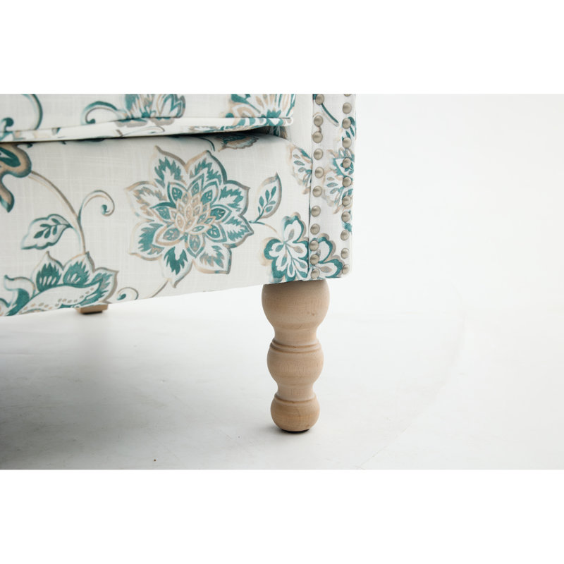 Chaises d'appoint modernes, à oreilles en tissu avec pieds en bois pour le bureau personnel