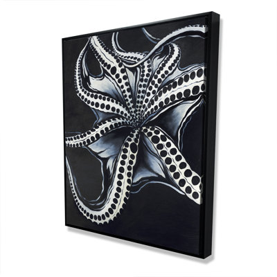 Octopus Tentacle - Blue Bathroom Framed Canvas Home Decor