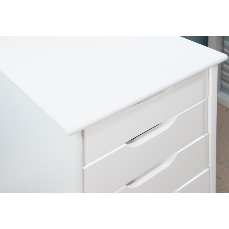Commode de rangement 6 tiroirs Carrena, Blanc
