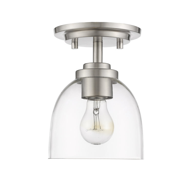 Plafonnier semi-encastré 1 lumière 6 po Cardiff, Nickel brossé