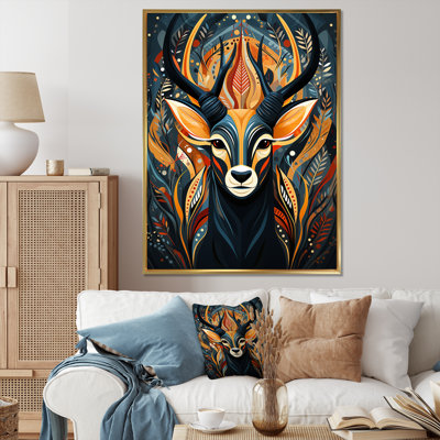 Orange orange, esprit de cerf - art mural animal cerf