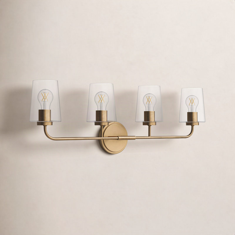 Verbena 4 - Light Dimmable Vanity Light, Heritage Brass