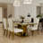 Luxury 64 Inch Faux Marble Dining Room Table With Mirrored U Shaped Base-105529711