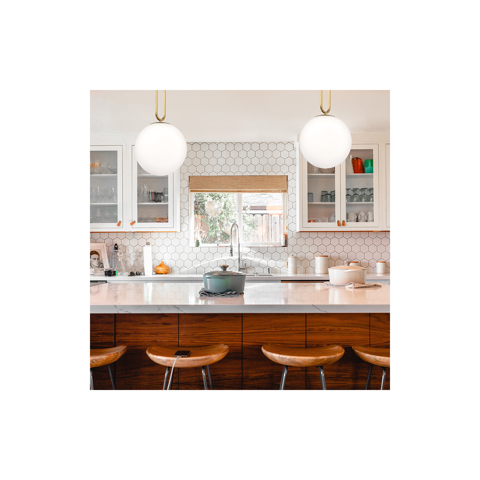 Single Light Glass Dimmable Pendant, Gold, 18.75" H x 9.75" W x 9.75" D