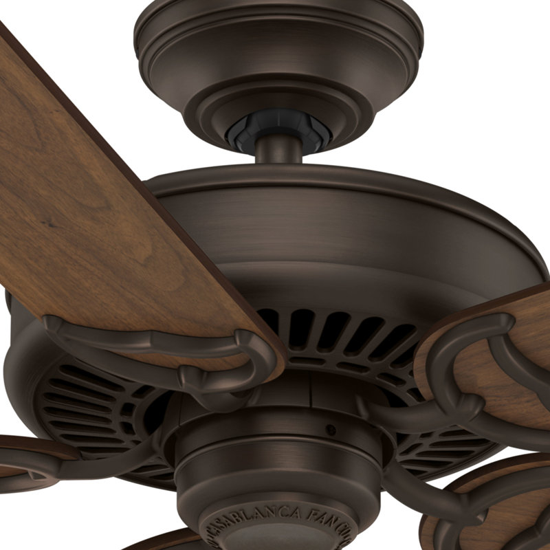 54" Panama 5 - Blade Standard Ceiling Fan with Wall Control, Brushed Cocoa