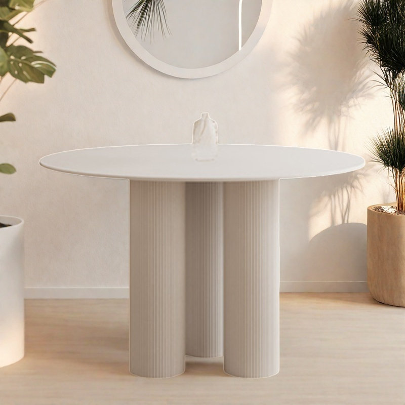 Petite table de salle à manger de style crème, H 29,5 po x L 53,1 po x l 53,1 po