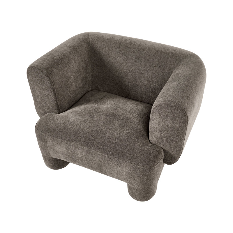 Upholstered Fabric Armchair, Brown
