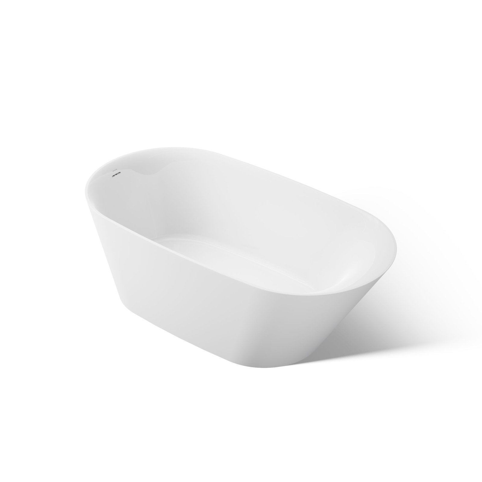 Brazn 66" Freestanding Soaking Acrylic Bathtub, White