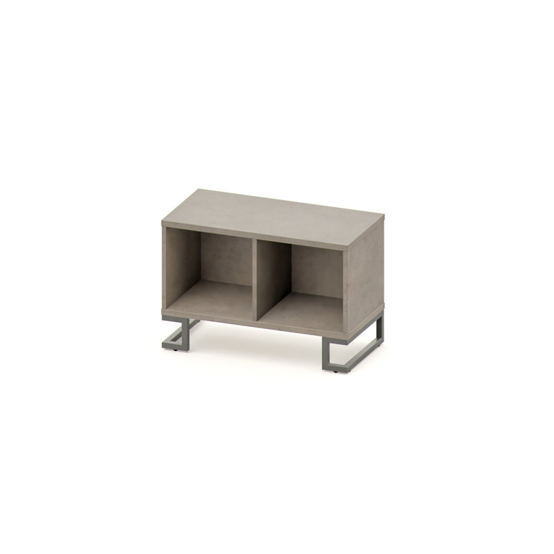 Burleson 55cm H x 80cm W Cube Bookcase, Anthracite, Grey