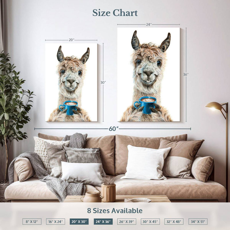 Brampt Llama Latte, 36" H x 24" W