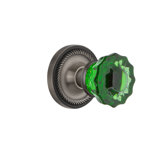 Rope Rosette with Crystal Emerald Door Knob