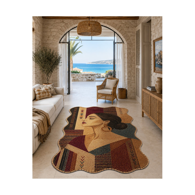 Tapis noir tissé lavable Mosso, 3'3" x 6'7"
