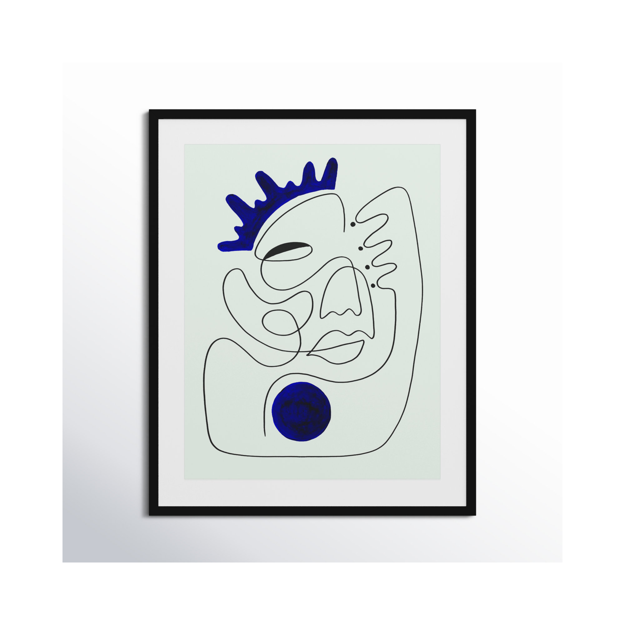 El Rey by Shatha Al Dafai, 41.38" H x 33.38" W x 0.875" D, Noir Black Framed