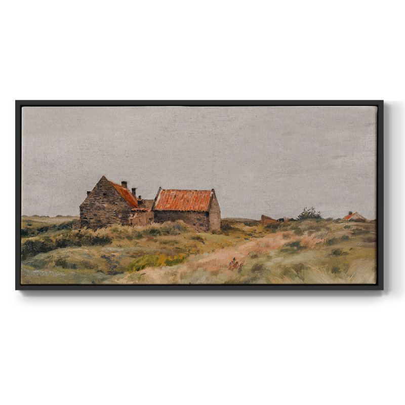 Série paysage - MCXLVI - Toile tendue avec châssis encadré - Prêt à être accroché, H 21 po x l 41 po, Noir