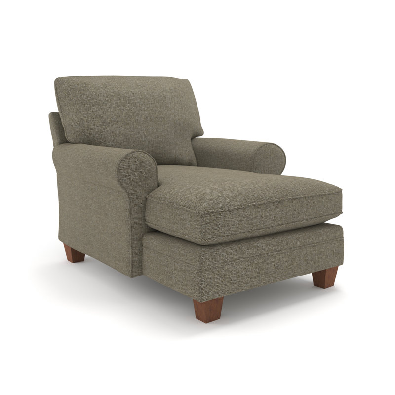 Mignone Capriccio Round Arms Chaise Lounge, Drusky Twig Sustain® Basketweave, Espresso