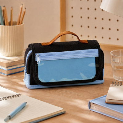 pencil bin Visual Magnetic  Matching  Color Portable Large-capacity Pencil Case Multi-layer Partition Wear- Student Portable Pencil Case