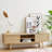55" White Rattan TV Stand, Double Sliding Doors, Adjustable Shelf, Solid Wood Legs, 220 lb Cap, Living Room-1927857827