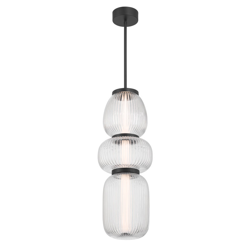 Mini-luminaire suspendu 9,5 po Cordel, Noir, H 26 po x l 9,5 po x P 9,5 po
