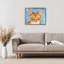 Chat audacieux sur cadre flottant bleu, conception par Tatiana Roberts-2021749507-2021749511